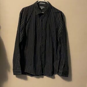 Apt. 9 Men's Black Pinstripe Button Down Shirt